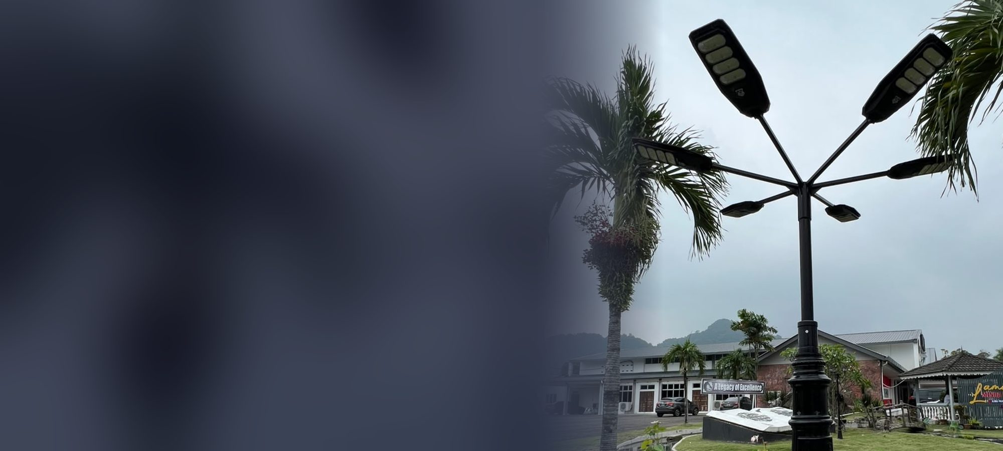 The lamp post and lily pond at Sekolah Tuanku Abdul Rahman, Ipoh